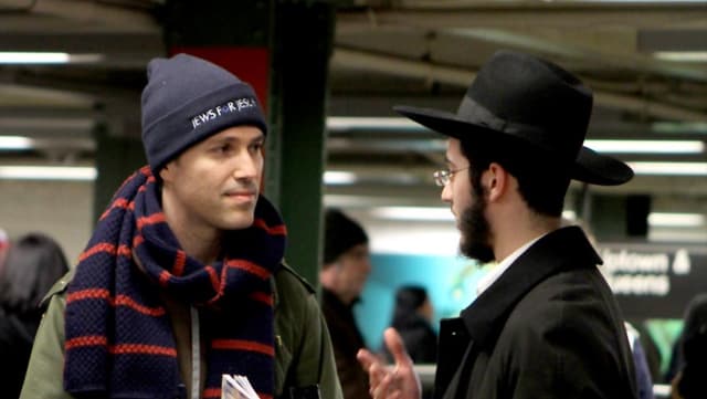 Missionary talking to Orthodox Jew