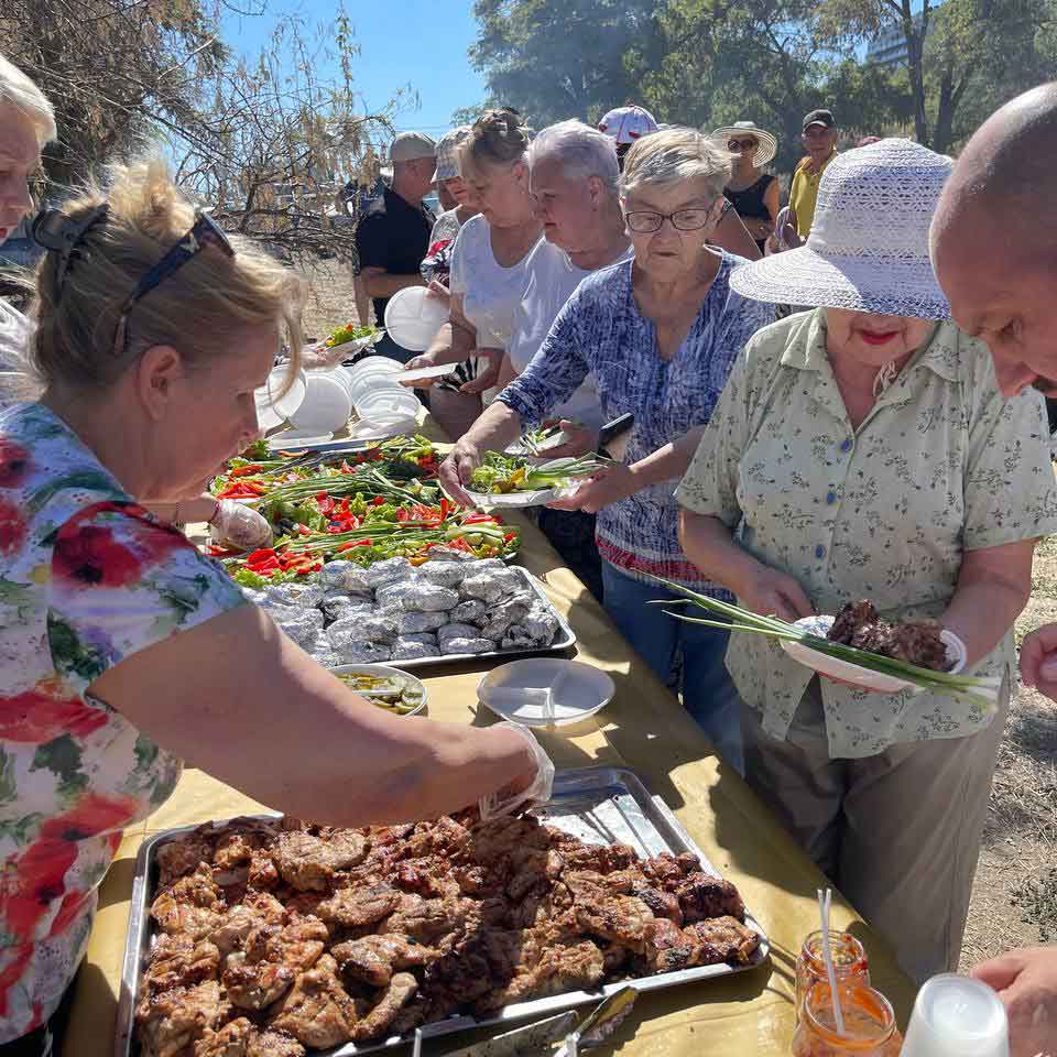 Food and fellowship after baptism