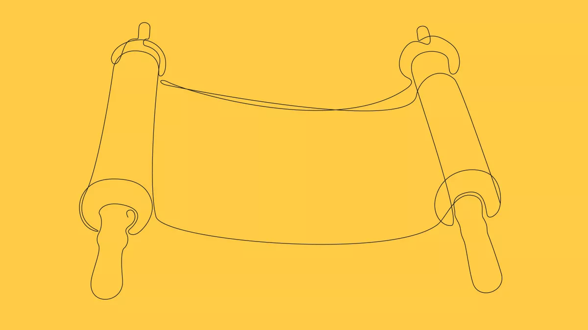 drawing of a torah scroll