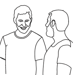 Line drawing of friends