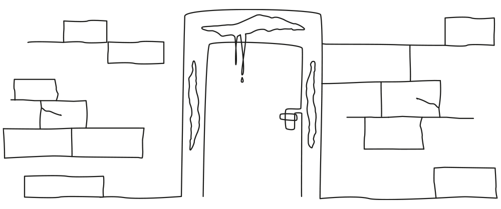 Passover lamb blood on door frame
