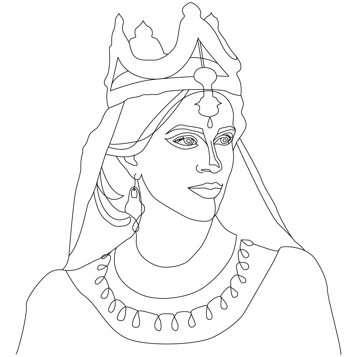Line drawing of Esther