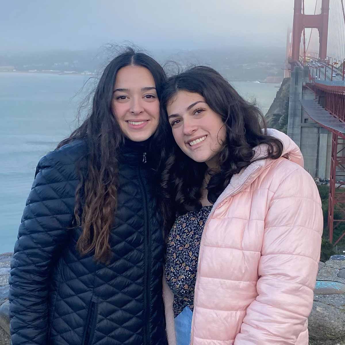 Two young ladies posing for selfie