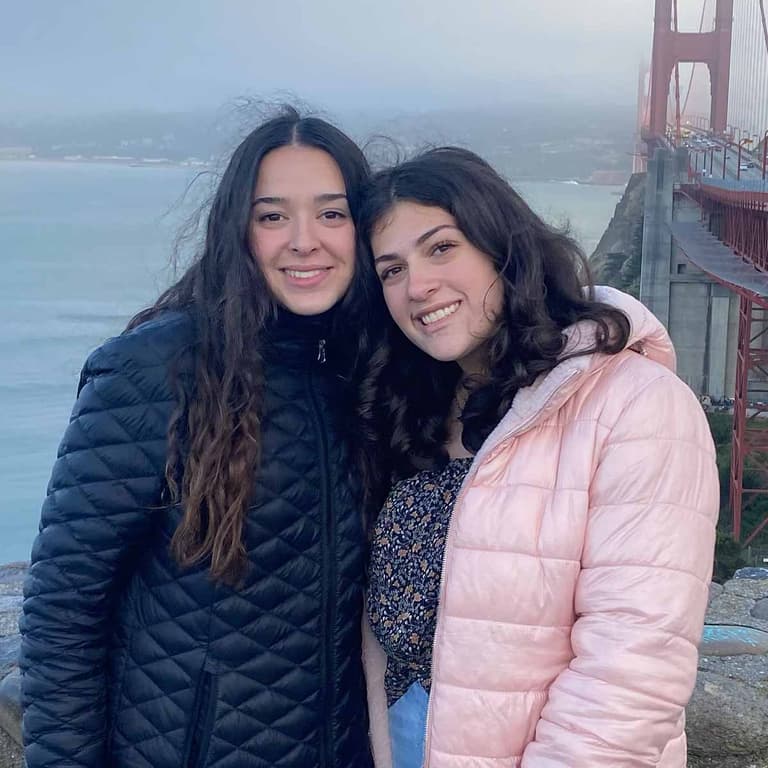 Two young ladies posing for selfie