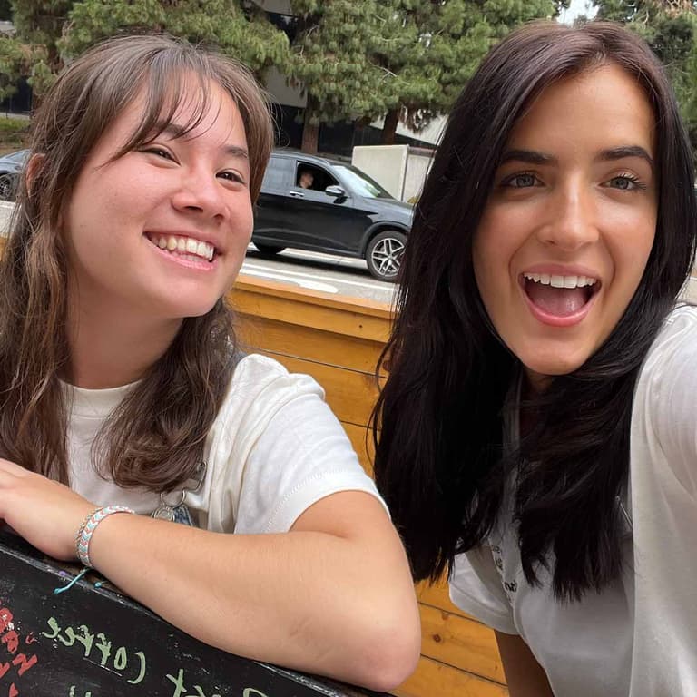 Two young ladies posing for selfie