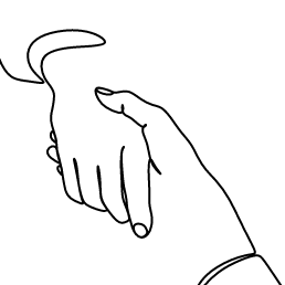 Line drawing of handshake