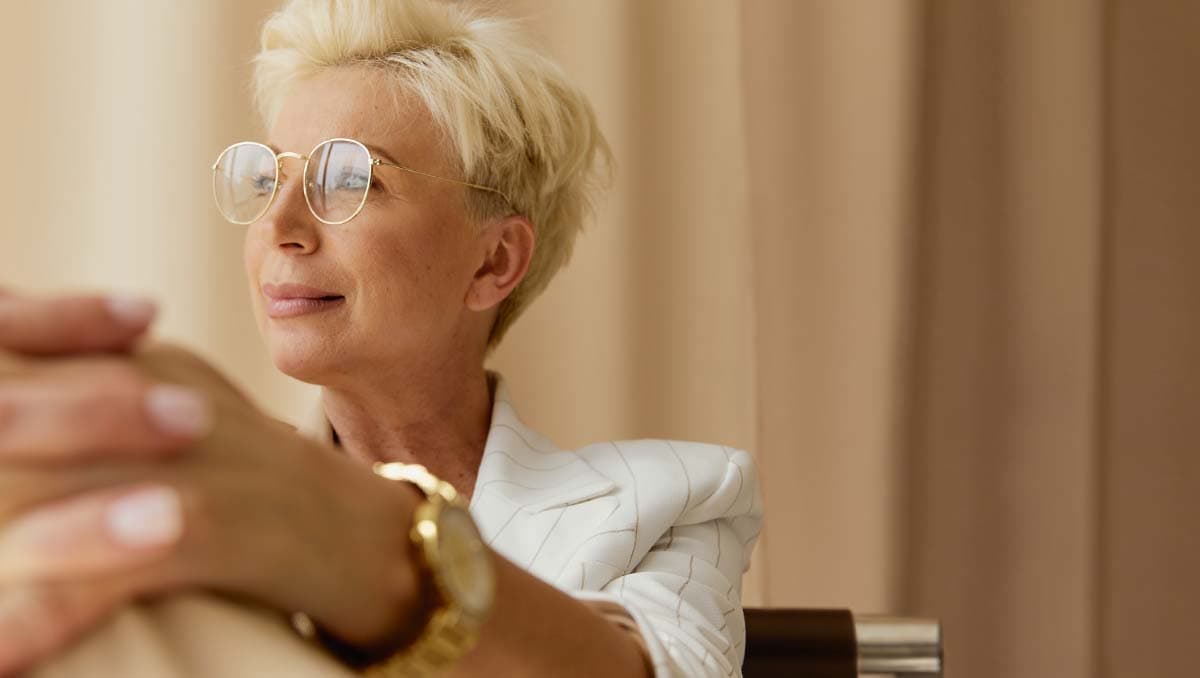 Woman sitting in thought