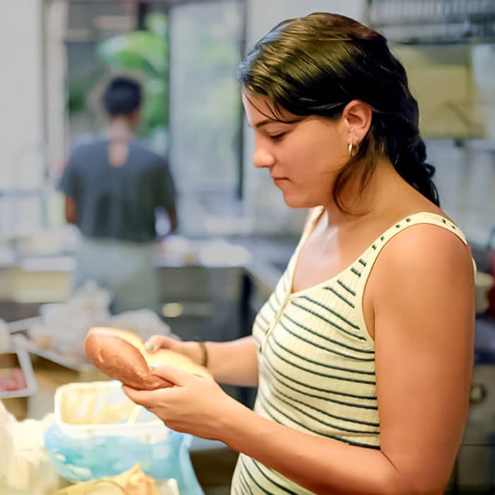 Jews for Jesus staff preparing food for people in need in Tel Aviv, Israel