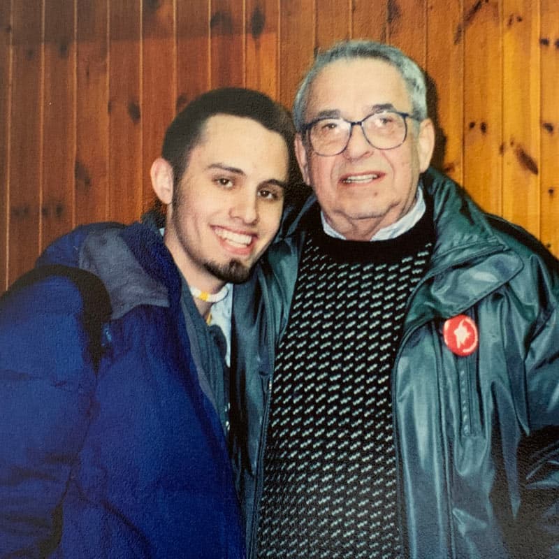 Simon on Birthright with a friend, Henry, who was an Auschwitz Survivor