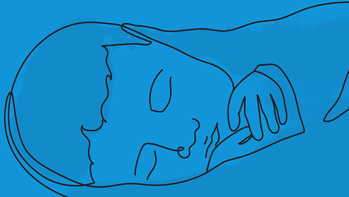 Continuous line drawing of baby