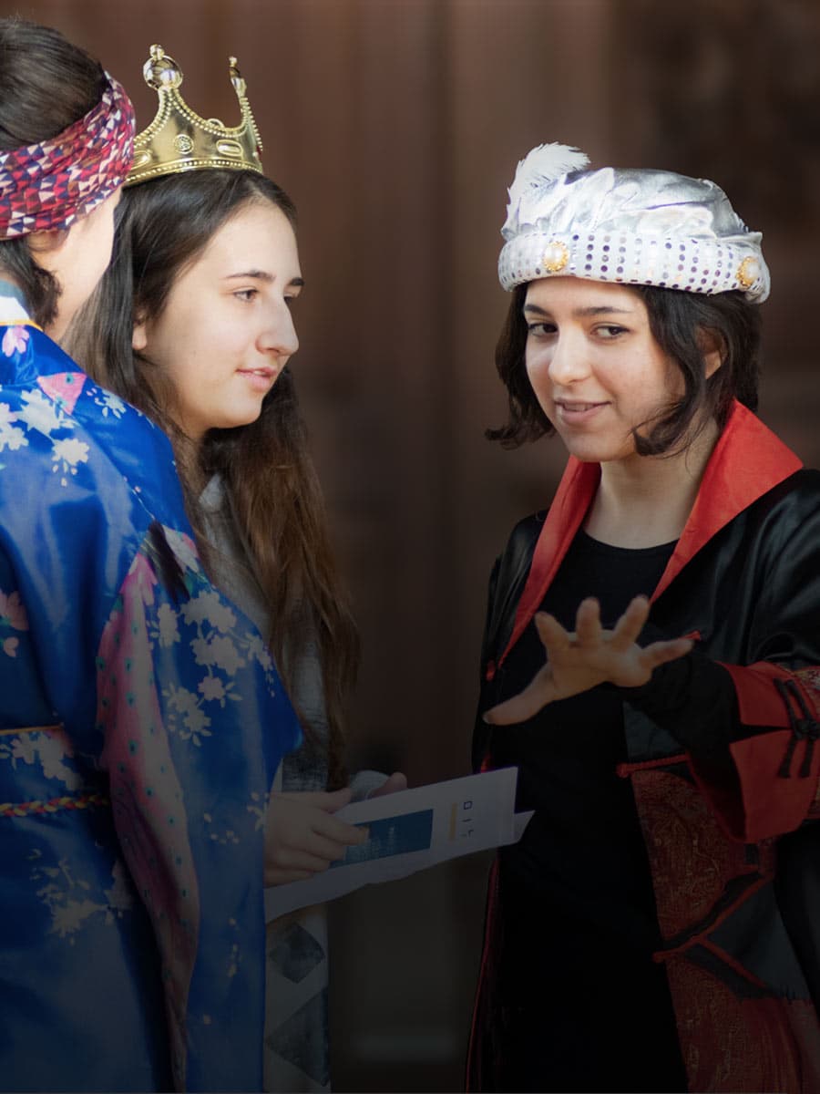 Children enacting a Purim scene