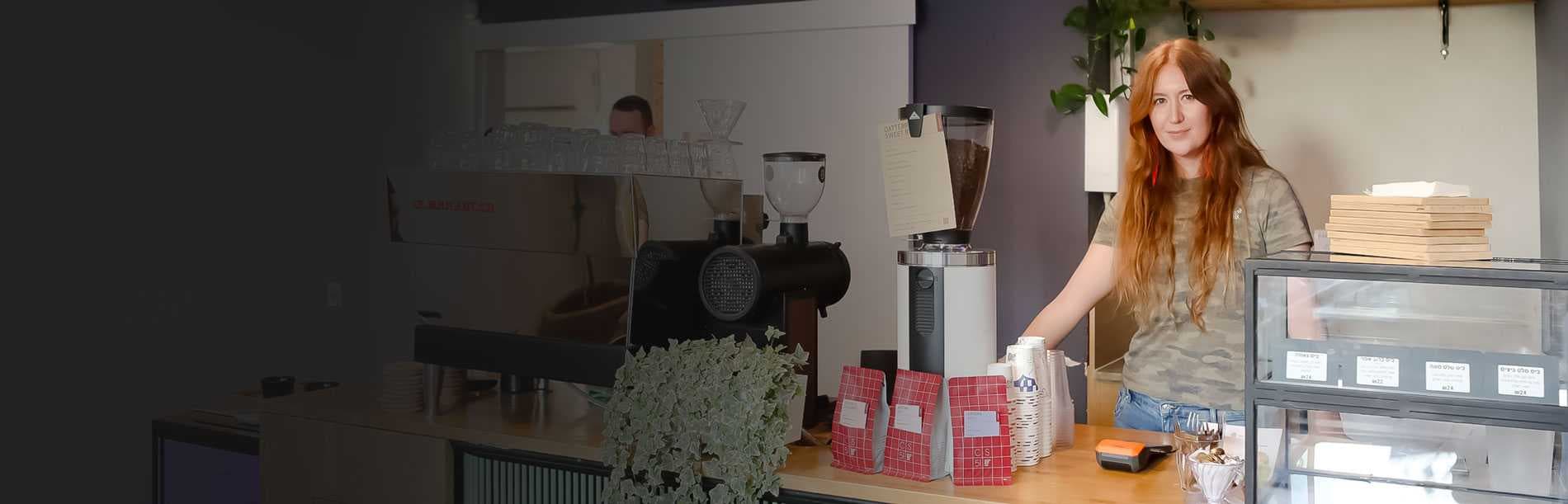 Woman in coffee shop