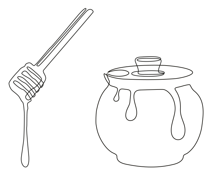 honey pot and dipper drawing