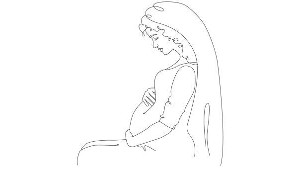 drawing of a pregnant woman