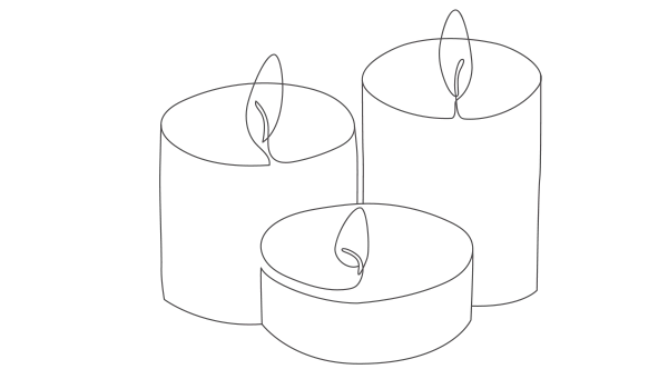 drawing of three candles