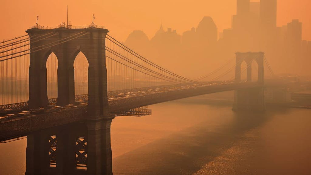 New York covered in smoke from wildfires