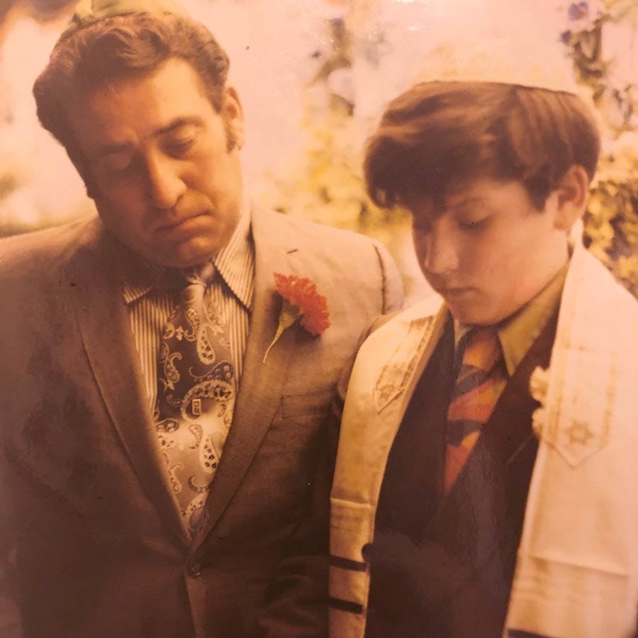 Stewart's Bar Mitzvah – reading the Torah with his father